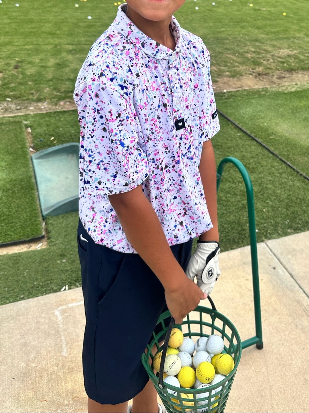 Bad Birdie Unisex Youth UPF 50 Polo Paint Splatter 3 Golf Polo Shirt XL 12-13T